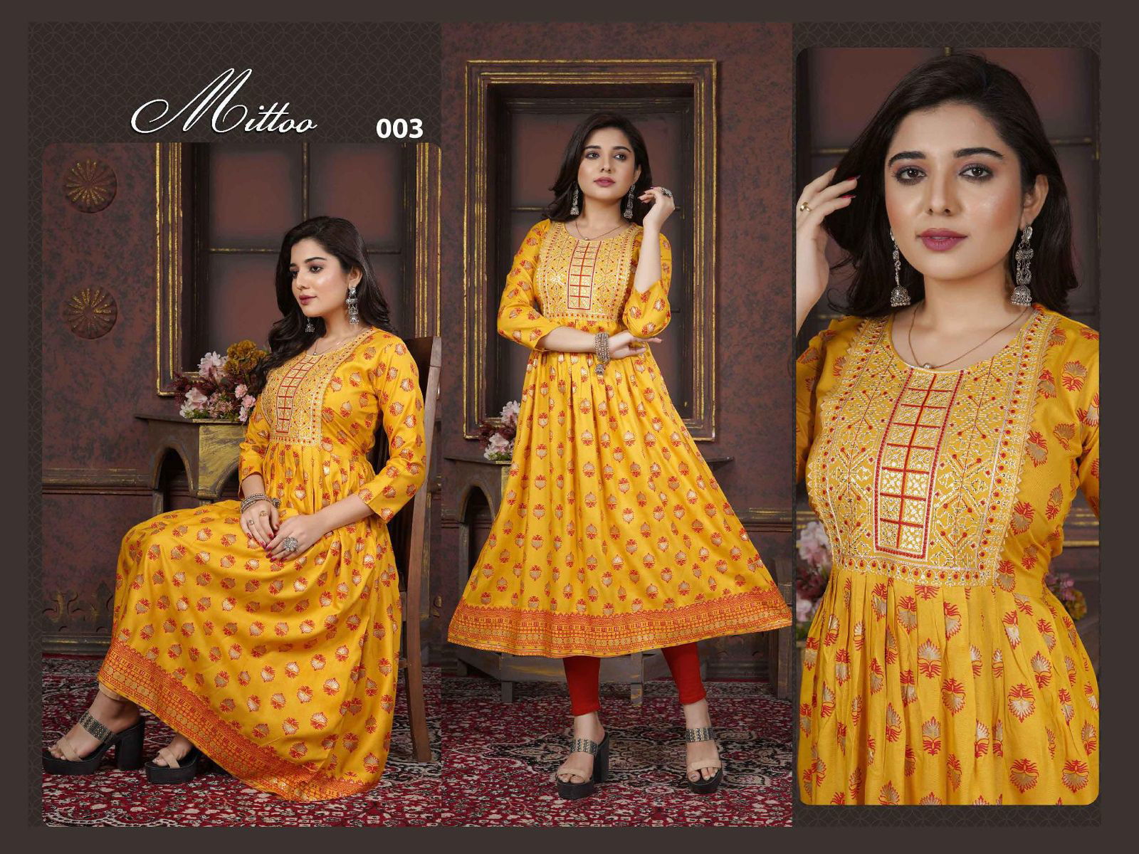 Beauty Queen Mittoo Long Anarkali Wholesale Kurti Collection